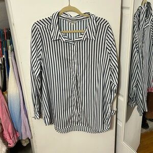 Brave Soul, UK Size 18, blue striped button up